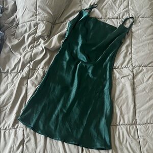 Nasty Gal Dark Green Slip Dress